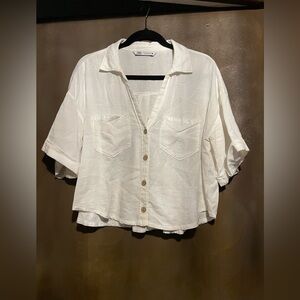 Zara White Button-Down Women's Shirt